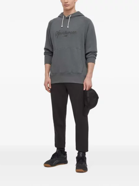 Hoodie Puma με κέντημα με κορδόνι γκρι