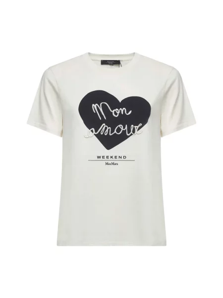 T-shirt z nadrukowanym motywem i logo model ‘TEIERA’ Max Mara Weekend biała