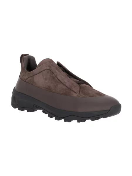 Sneakersy Zegna skórzane brązowe