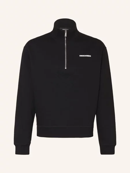 Bluza Dresowa Typu Troyer schwarz czarna