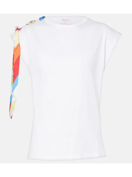 Tricou Pucci din jerseu alb