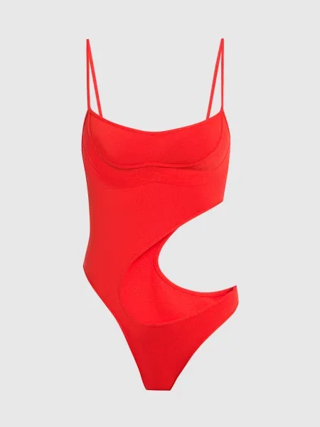 Боді з фігурними вирізами Thierry Mugler червоний