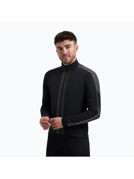 Мъжко яке за колоездене Rogelli Essential Winter Hi Vis black черно