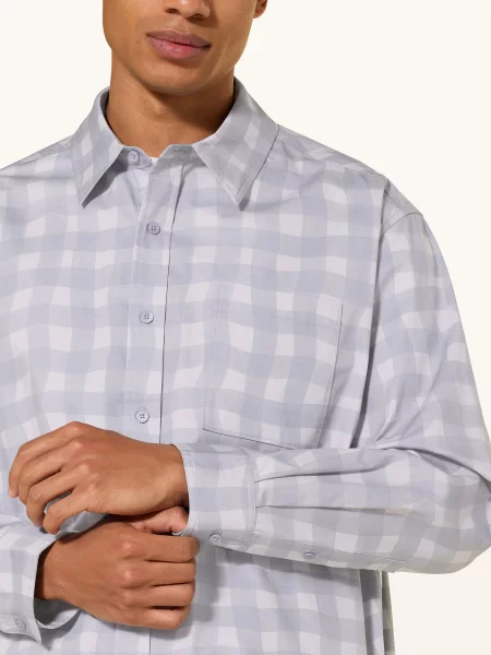 Axel Arigato Košile Distort Comfort Fit / černošedá / světle šedá