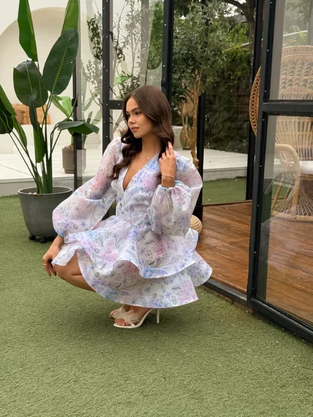 Сукня міні Milirud софтшел блакитний