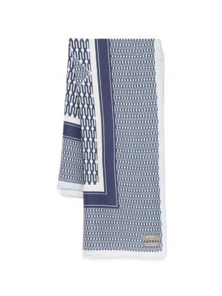 Fular N.peal cu imagine cu imprimeu geometric albastru