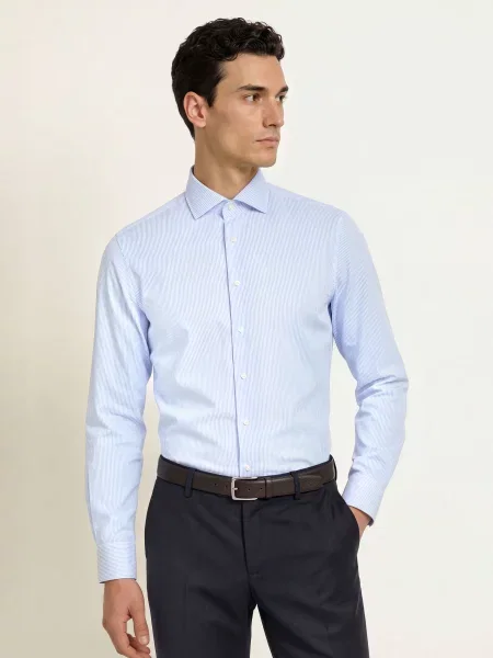 Profuomo Košile Slim Fit tmavě modrá bílá