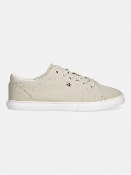 Plátené tenisky Tommy Hilfiger béžová