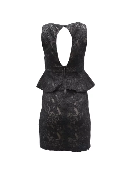 Cu peplum rochie mini Alice + Olivia din dantelă de costum negru