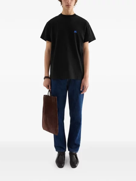 Tricou Jil Sander cu broderie negru