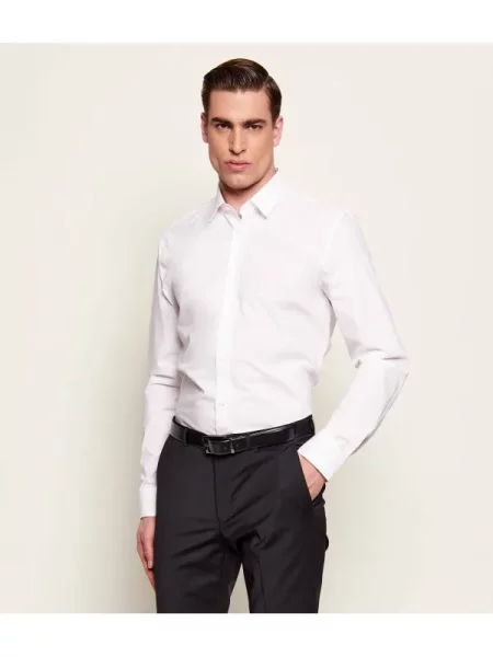 HUGO Cămașă | Extra slim fit | stretch alb