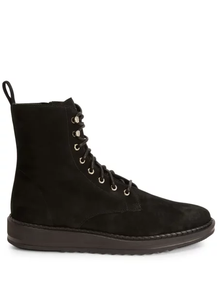 Botine Giuseppe Zanotti cu șireturi din piele de căprioară negru