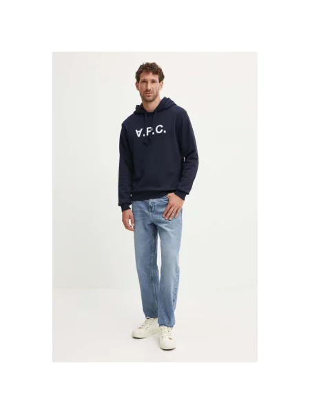 Bluza z kapturem A.p.c. niebieska