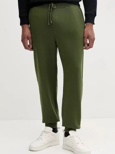 Спортен панталон United Colors of Benetton синьо с изчистен дизайн черно