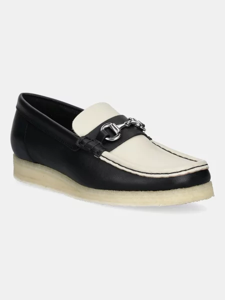 Clarks Originals mocasini de piele Wallabee Loafer HBIT femei cu plat negru