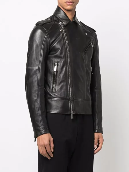 Kurtka skórzana Dsquared2 biker czarna