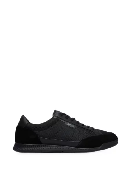 Sneakerși Boss din piele de căprioară negru