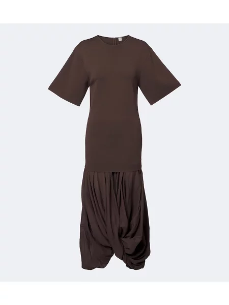 Rochie midi Toteme din jerseu maro
