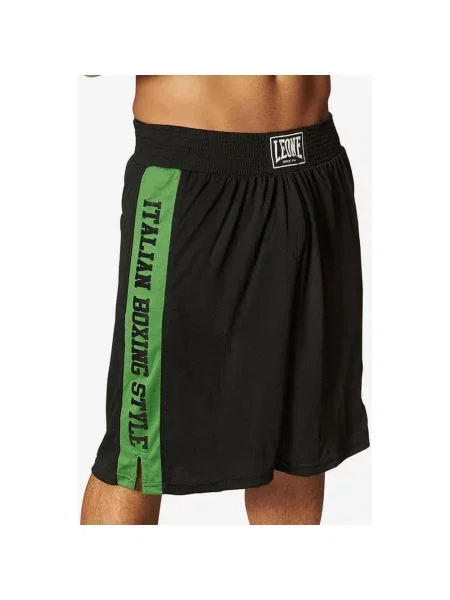 Spodenki Leone Italian Boxing Style czarno-zielone S czarne