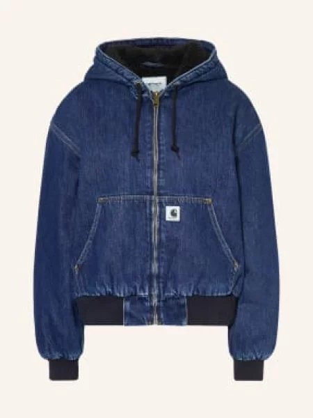 Carhartt Wip Džínová Bunda Smith blue stone washed modrá