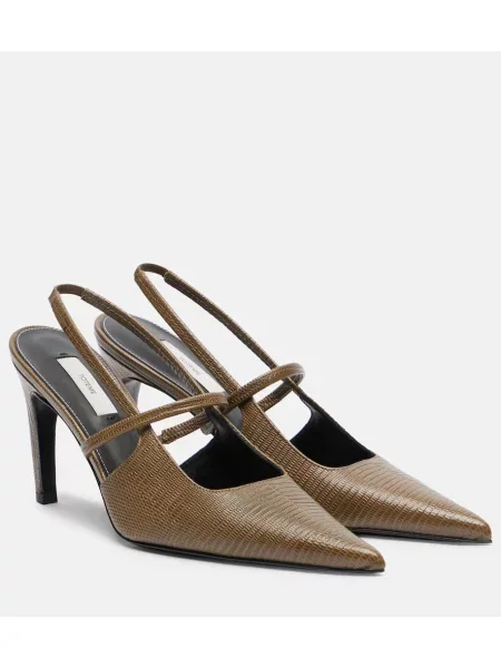 Pantofi cu toc Toteme din piele slingback verde