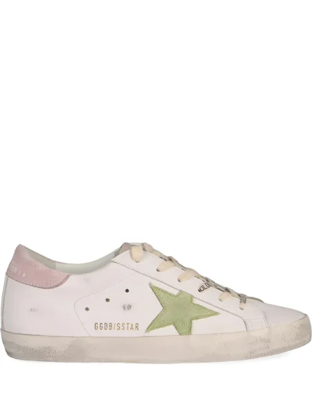 Sneakerși Golden Goose din piele de căprioară alb