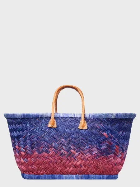 Le Comptoir de la plage Aravola Пляжна сумка Синій Солома червона
