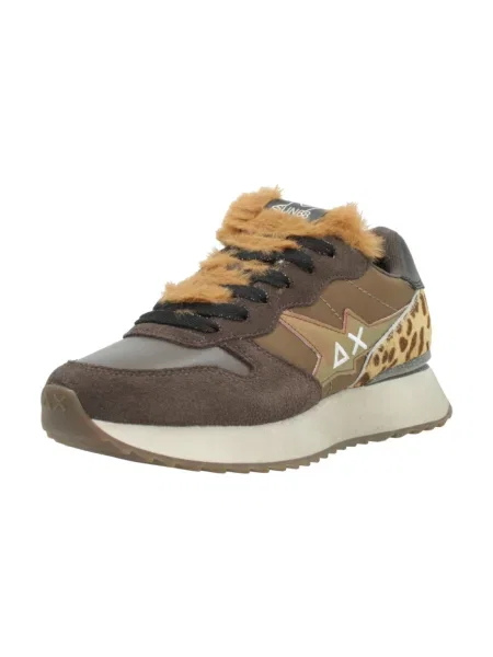 Sneakersy Sun68 skórzane brązowe