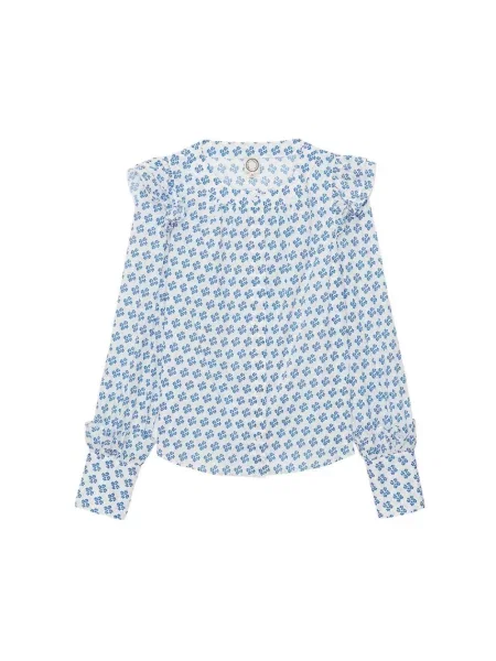Bluzka Ines De La Fressange Paris z nadrukiem niebieska