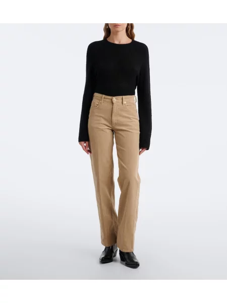 Pantaloni 7 For All Mankind de catifea cord bej