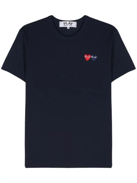 Tricou Comme Des Garcons Play cu motiv cu inimi albastru