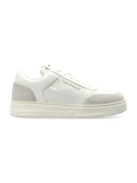 Sneakersy Emporio Armani zamszowe białe