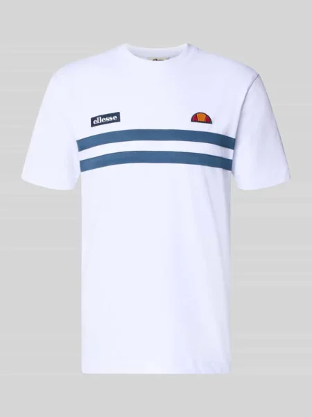 T-shirt z haftami z logo model VENIRE' Ellesse biała