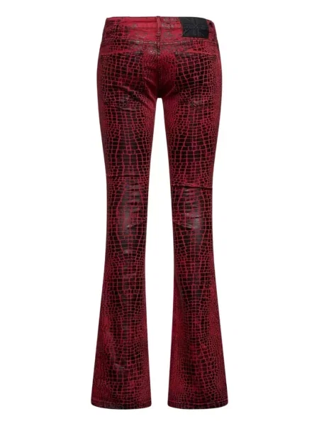 Pantaloni John Richmond cu imagine evazate roșu