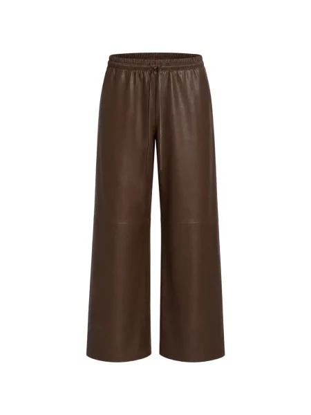 Pantaloni palazzo Sprwmn din piele maro