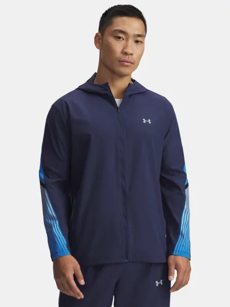 Geacă Under Armour cu glugă albastru
