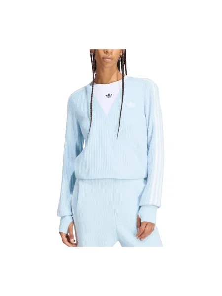 Sweter Adidas Originals wełniany kopertowy niebieski