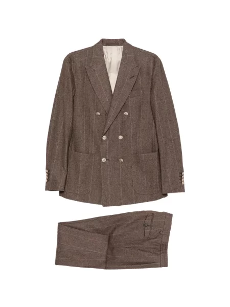 Costum Eleventy cu două rânduri de nasturi maro