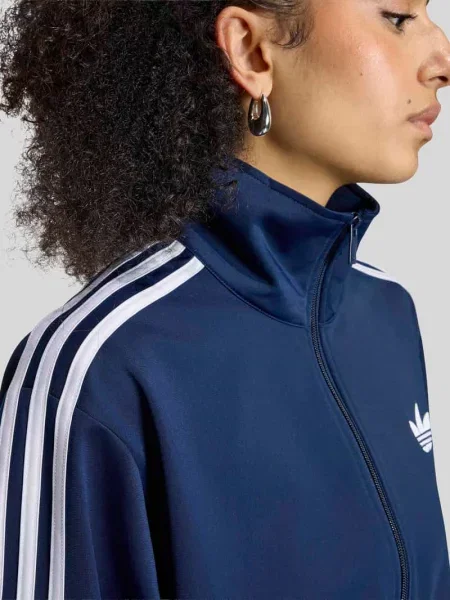 Bluza rozpinana o kroju relaxed fit z wyhaftowanym logo Adidas Originals granatowa