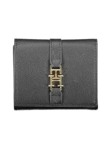 Lniany portfel Tommy Hilfiger czarny