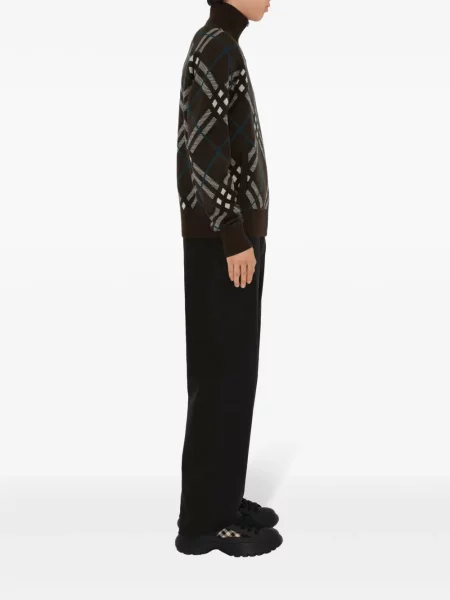 Cardigan Burberry în carouri maro