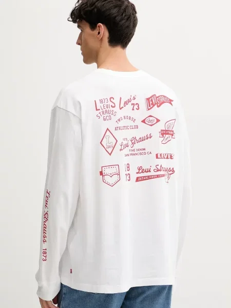 Тениска с дълъг ръкав Levi's® с принт бяло