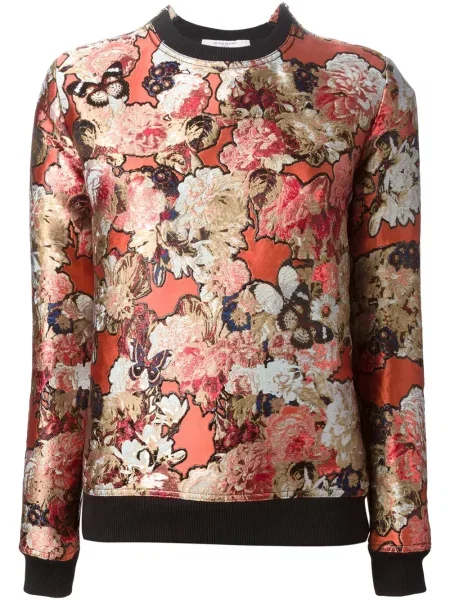 Haftowana bluza Givenchy w kwiatki żółta