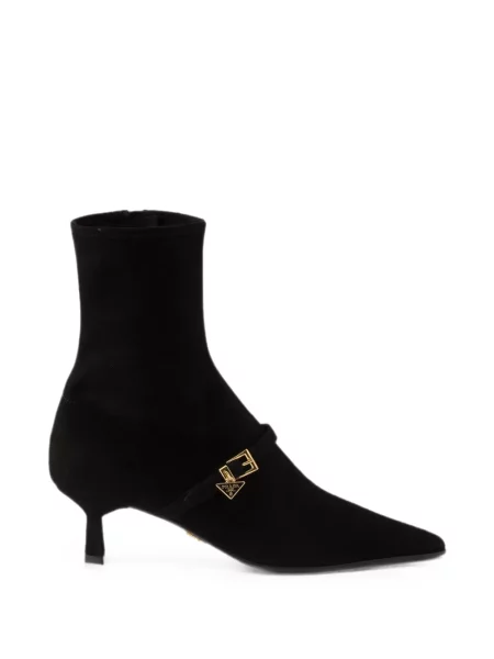 Botine Prada din piele de căprioară negru
