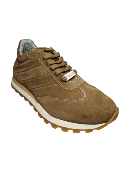 Sneakersy Pollini zamszowe brązowe
