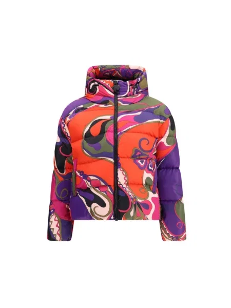 Wielobarwność kurtka puchowa Pucci z nadrukiem