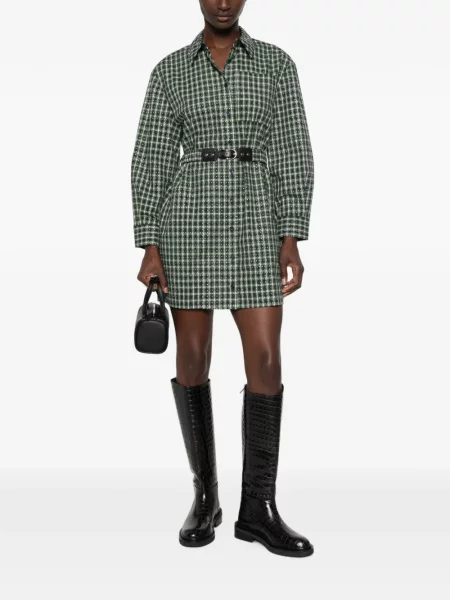 Rochie mini Maje în carouri verde