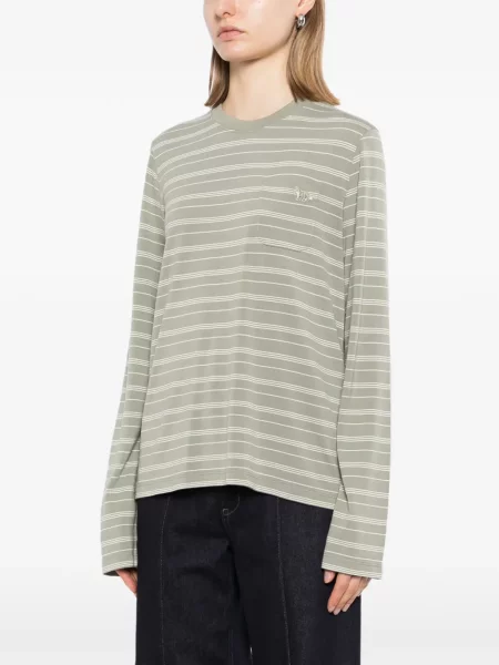 Lung tricou Maison Kitsune gri