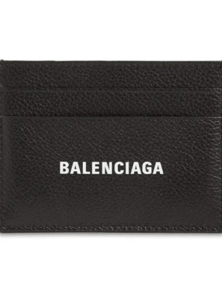 Kožená peňaženka Balenciaga Cash čierna