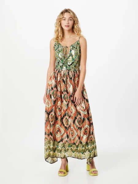 Warehouse Rochie de vară verde portocaliu / rosé negru